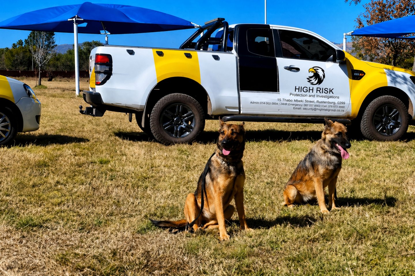 High Risk Protection K9 security unit with marked patrol vehicle