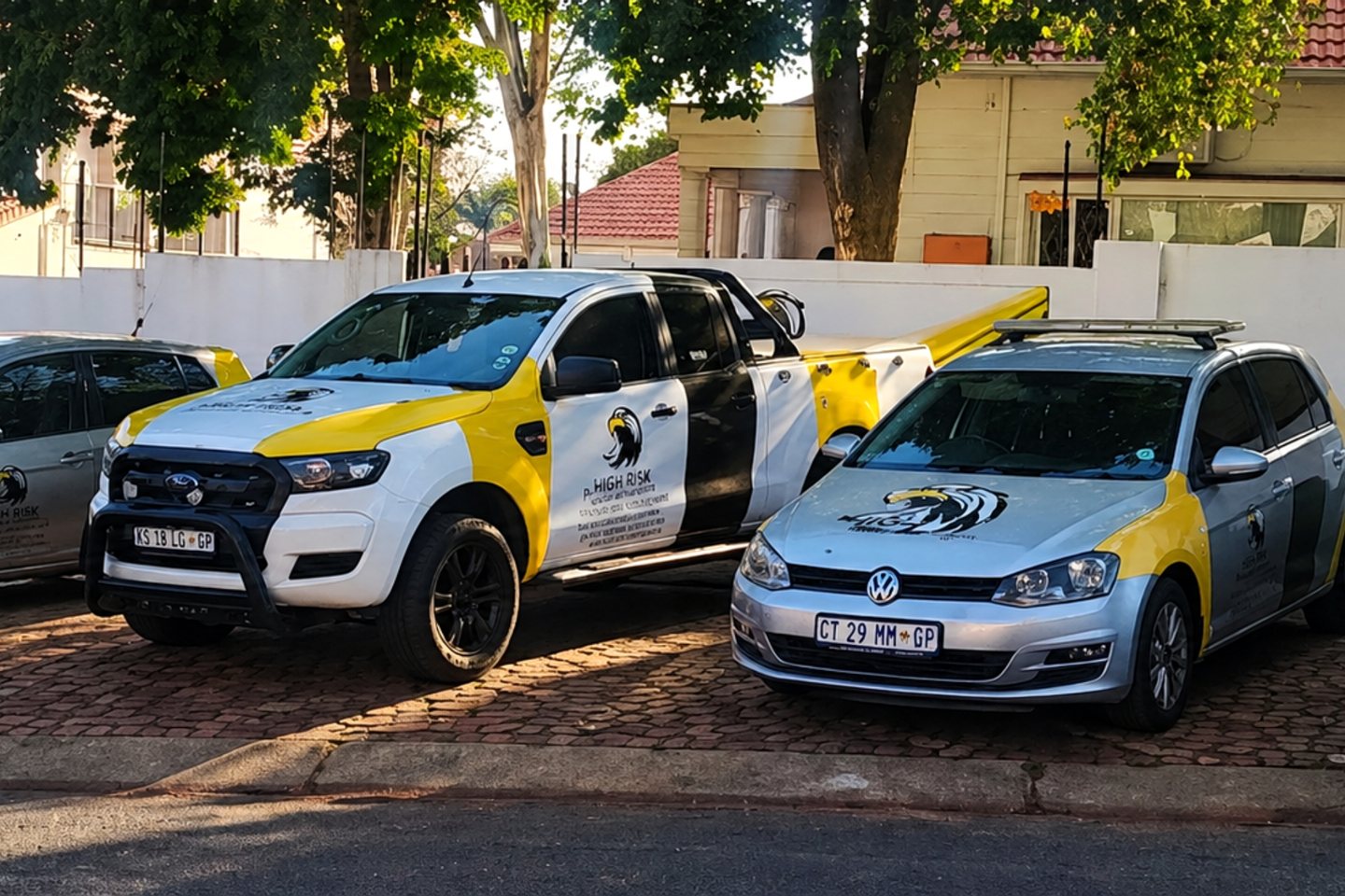 High Risk Protection marked security patrol vehicles in Rustenburg